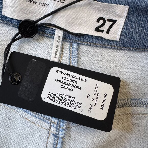 Rag & Bone Miramar Nora Cargo Pants Sweatpant Jeans Celeste Blue NWT 27 - Picture 6 of 17